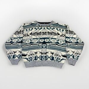 Vintage Expressions Sweater Mens L Knit‎ Acrylic Crewneck 90s Grandpa